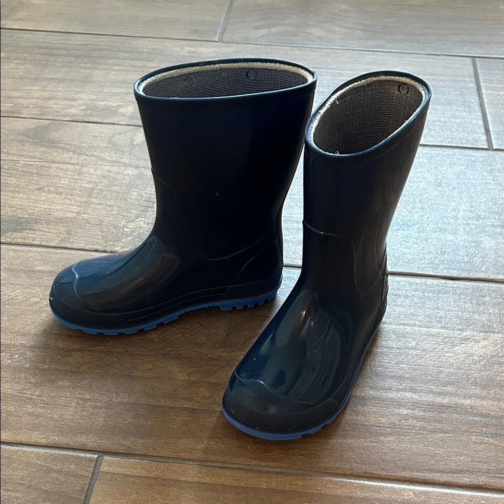 Little Kids Navy Blue Rain Boots, Size 9-10